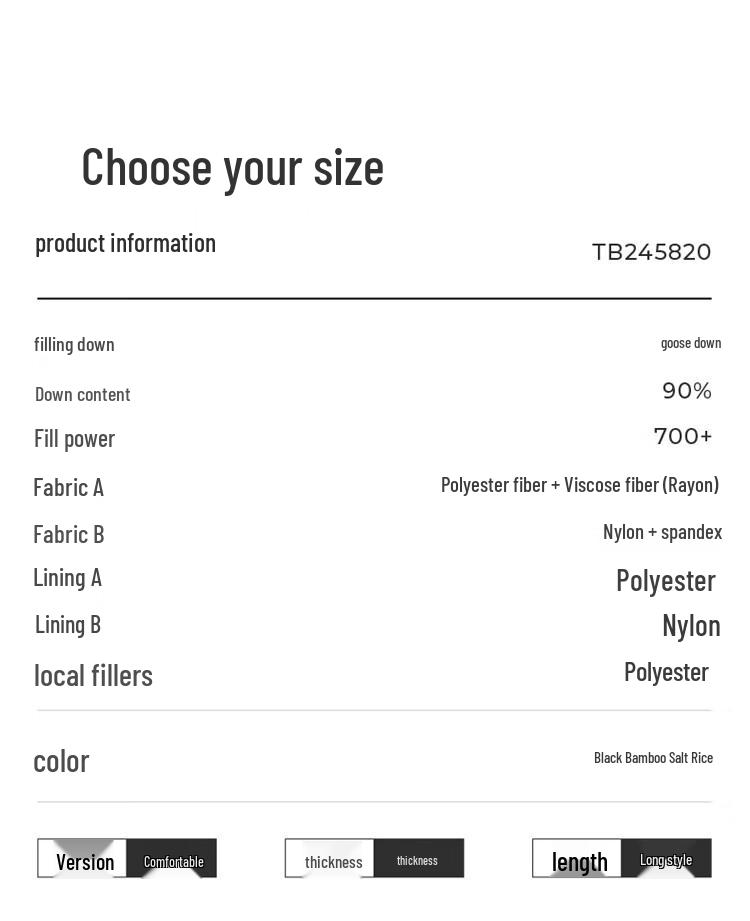 Tambor Unisex 550820D Goose Down Long Puffer Jacket