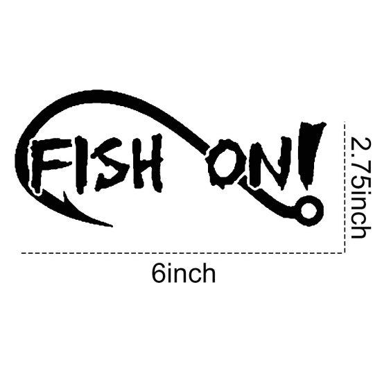 FISH ON Fishing Hook Car-Styling Vehicle Body Window Decals Sticker Decoration