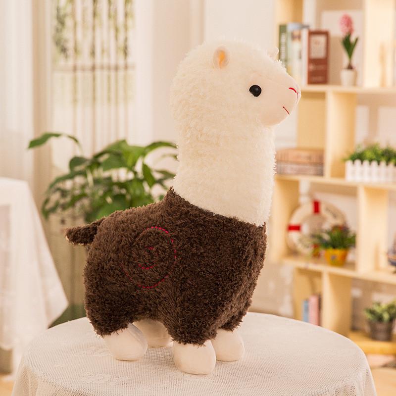 

Animal Alpaca Simulation Cartoon Plush Doll Kids Birthday Gift Decoration Home коричневый
