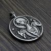 Collana vintage da uomo con ciondolo lupo vichingo
