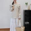 Autumn and Winter New Three-dimensional Flower Shoulder Knitted Sweater Top Temperament Soft Waxy Sweater Pullover Woman