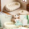 Tiny Dollhouses Accessories Plush Velvets Sofa For Miniature Scene Decoration Small Scale Furniture Bubble Couch