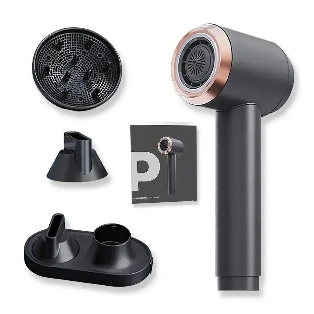 

Профессиональный беспроводной фен с сенсорным экраном управления портативный дорожный/бытовой 15000 мАч 300 Вт горячий и холодный воздух сильный ветер us серый