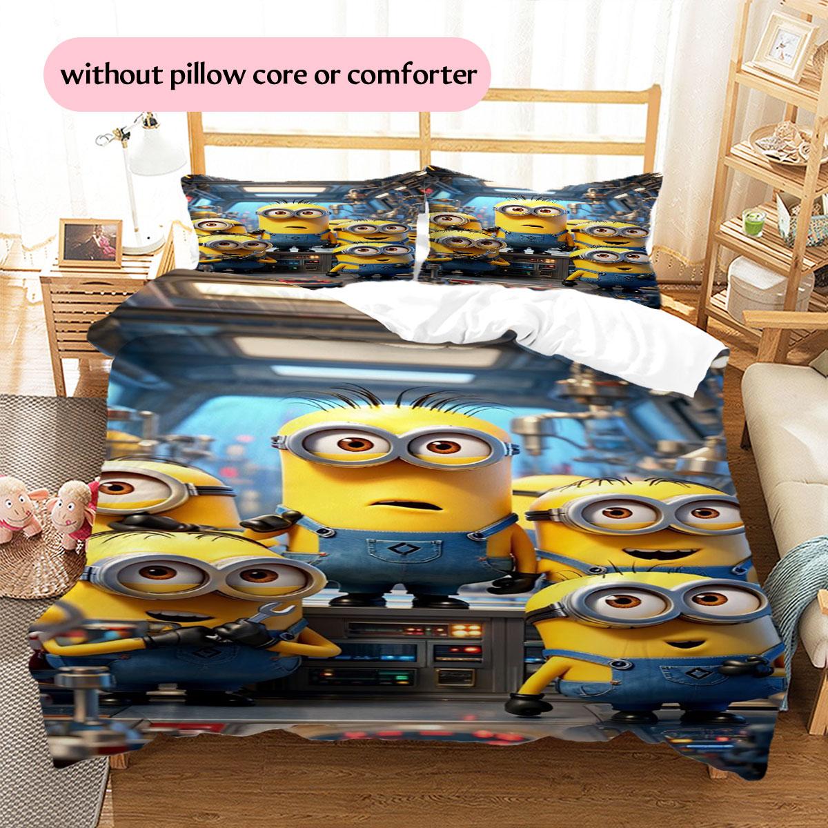 Rocking Minions Comfortable and Warm Bedding Set—The Perfect Choice for Decorating Your Bedroom and Enhancing Home Life. 135x200cm