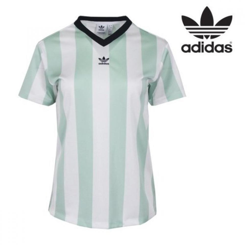 

Adidas Original Женская полосатая футболка с коротким рукавом и V-образным вырезом DH4278