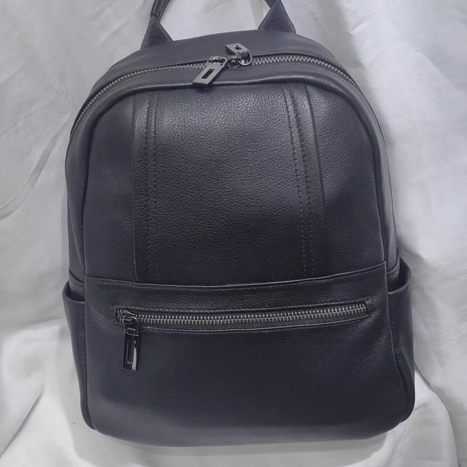 Рюкзак женский из натуральной коровьей кожи, мягкая кожа, новый универсальный женский кожаный рюкзак 24.5x10.5x31cm чёрный