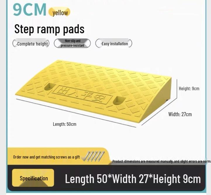Car Sill and Roadside Plastic Uphill Triangle Speed Bump Mat