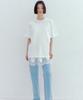 Okuka Lace Strap Satin Dress - White