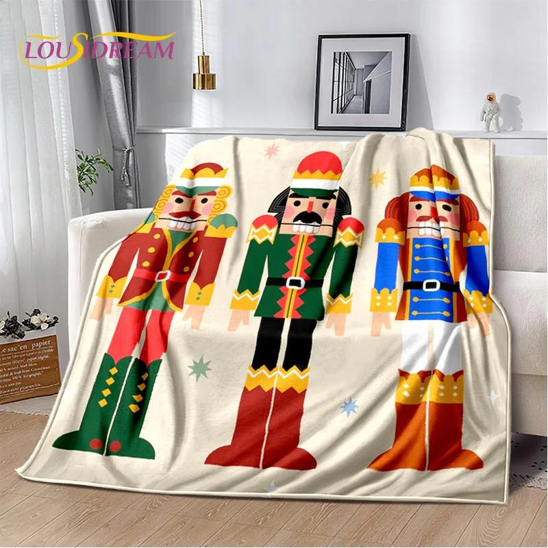 Nutcracker Christmas Tree Cartoon Fairy Tales Blanket,Soft Throw Blanket for Home Bedroom Bed Sofa Picnic Travel Cover Girl Gift