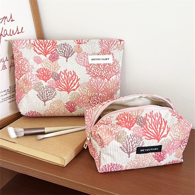 New Corduroy Storage Bag Cosmetic Bag Large Capacity Portable Cosmetic Bag Clutch Bag Storage Bag