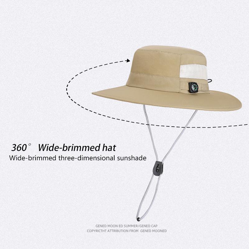 6146-New summer sun protection hat for ladies, quick-drying, waterproof and breathable wide-brimmed fishermanhatformenfishingand