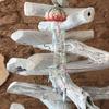 4Pcs Glass Jellyfish Pendant Drop Hanging Ornament with Tassel Accents Pearl Rhinestone Decor 36cm L