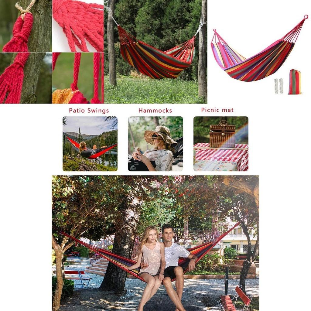 Luxurious Outdoor Portable Hammock For Garden And Camping In Durable Canvas Fabric