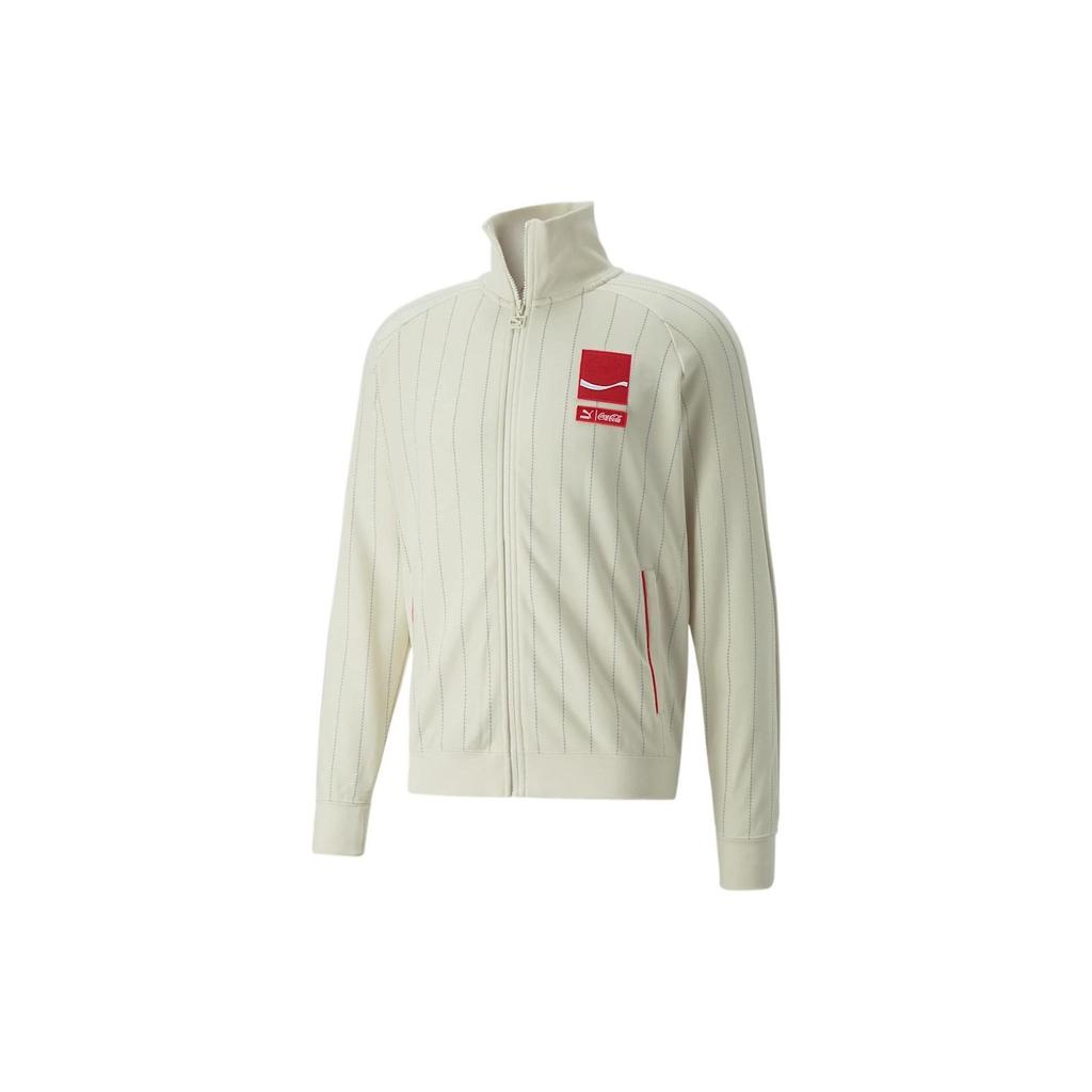Puma X Coca-Cola T7 Logo Reißverschlusskragen Langarmjacke Herrenjacken Weiß 536162-97
