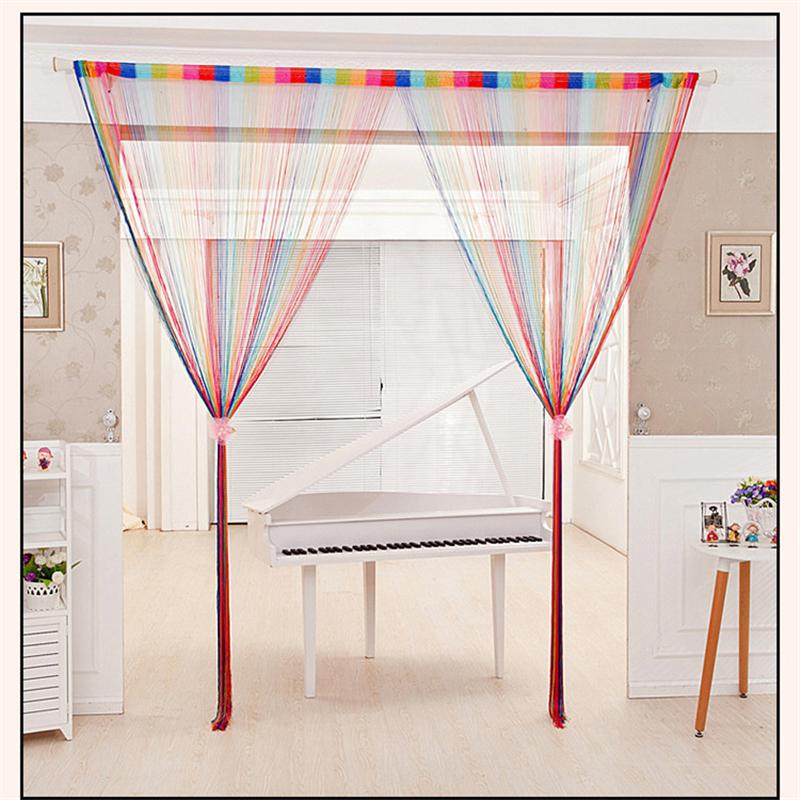 300X300CM Hängende Quaste Streifenvorhang Polyesterpaneel Raumteiler Fadenvorhang Fensterblende