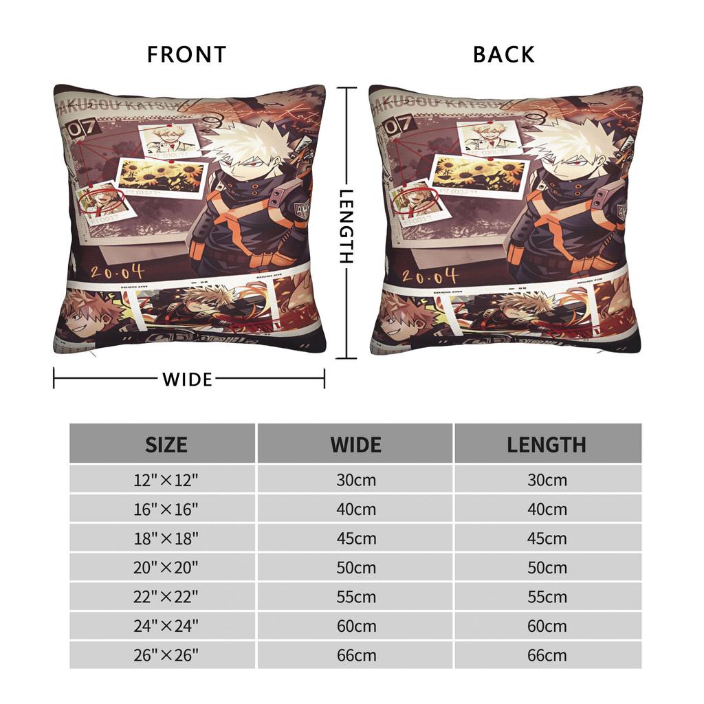 Katsuki Anime Bakugo Pillowcases  Morden Pillow Case For Living Room Bed Chair Soft Pillow Cover