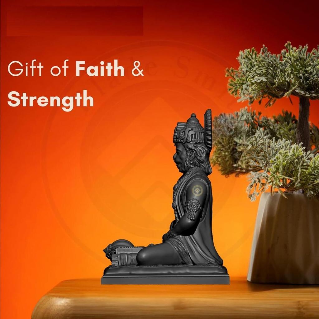 Bajrangbali Hanuman ji Idol Statue murti for Car Dashboard Home Decoration Puja Mandir Black Color