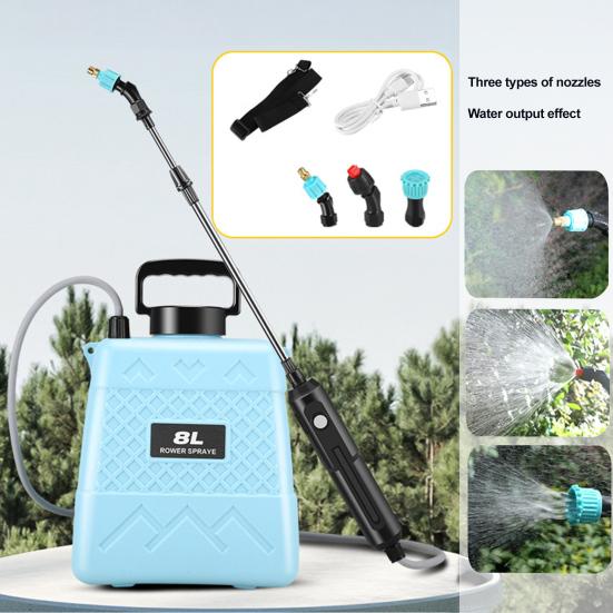 Pulverizator Electric de Grădină 5L/8L Pulverizator Tip Rucsac cu 3 Duze de Pulverizare Baghetă Retractabilă Curea de Umăr Pulverizator Reîncărcabil pentru Buruieni pentru Primăvară