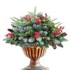 Garden Stakes Christmas Tree 45cm Stake With Cones Red Berries Insert Decoration Art Ground Spikes For Porch Backyard Pathway