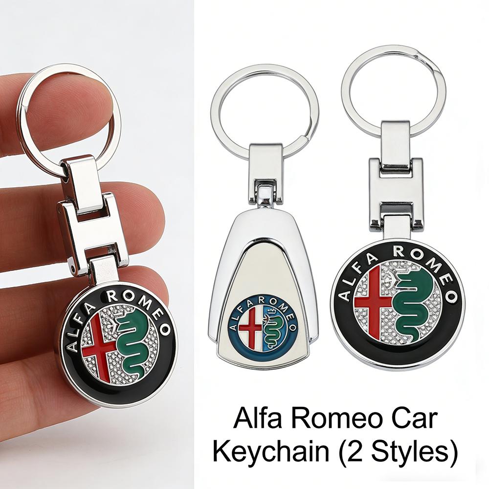 Alfa Romeo Car Keychain Metal Keyring For Giulia Stelvio Giulietta 147 159 Mito Auto Key Holder Car Accessories (2 Styles) SY1