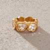 Stainless Steel Fashion Ring with Zircon Detail for Elevated Looks and Daily Styling, Single Piece Giftable Jewelry