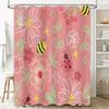 Floral Shower Curtain Botanical Flower Pattern Bathroom Decor Nature Inspired Washable Fabric Backdrop Waterproof Home Textile