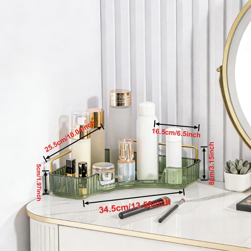 

1pc Versatile Clear Triangle Cosmetic Organizer,Triangular Corner Shelf, Suitable for Bathroom and Vanity, Cup Storage Solution