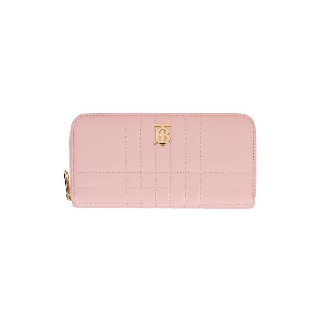 Burberry Lola Bag Exclusive Logo Design Zipper Closure Quilted Lambskin Wallet Women Wallet Pink 80626981