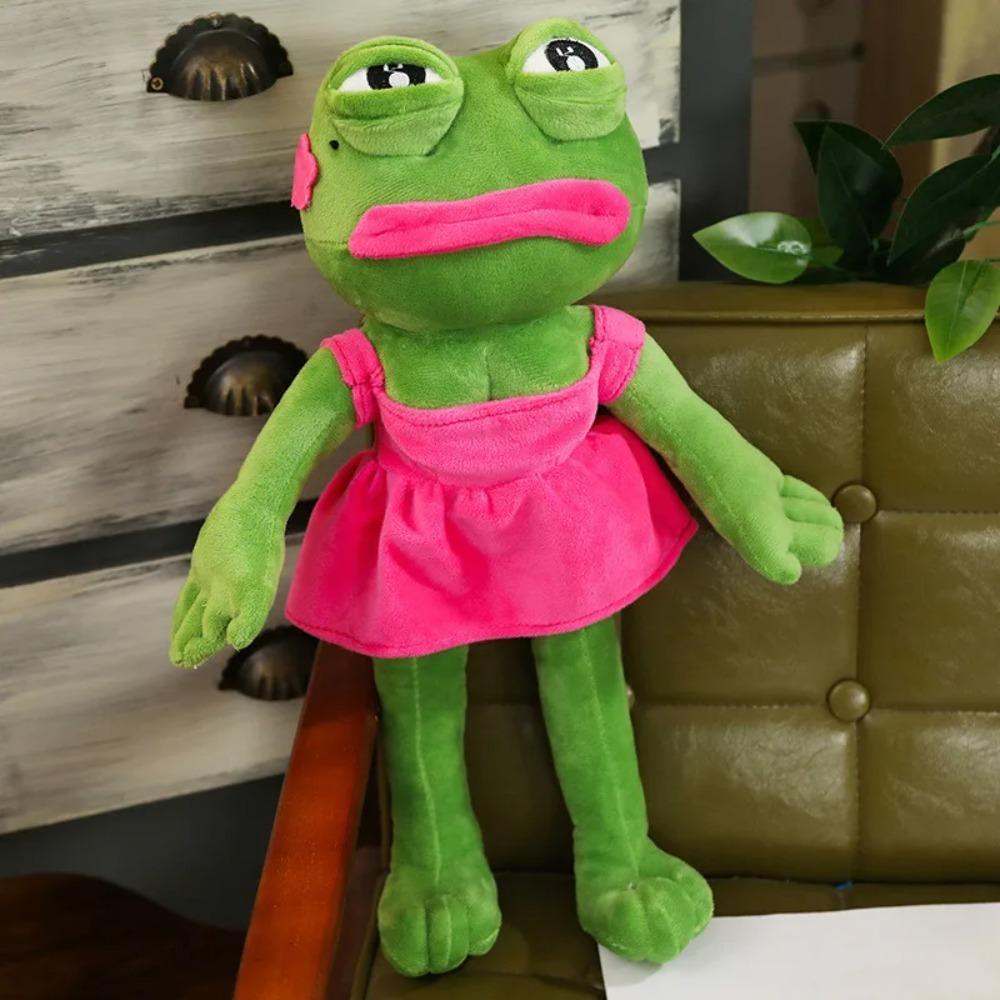 Peluche Rana Triste 45cm Morbido Cuscino Imbottito Espressione Magica Pepe la Rana Triste Animale Peluche Regali di Compleanno Per Ragazze Ragazzi