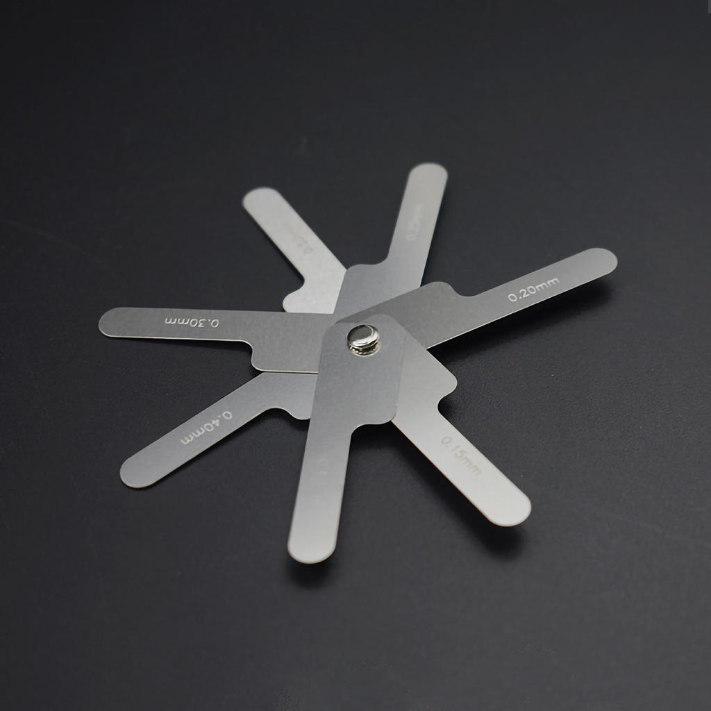 7 Blades Dental Leaf Gauge Stainless Steel Feeler Gauge Metric Tooth Gap Measuring Tool
