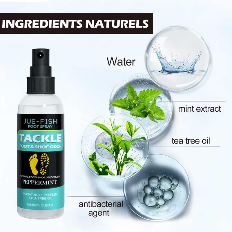 Jue-Fish Foot Care Spray Nourish Feet Clean Odor Foot Sweat Peeling Removal Daily Foot Care Spray