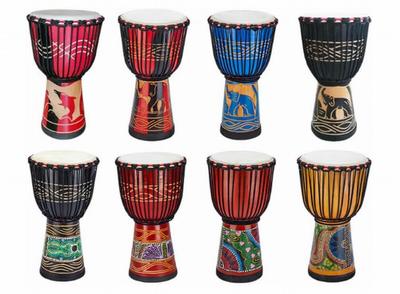 Anfang Djembe, Musical Instrument, Drum, Folk Instrument, Percussion, Random Color, 3 Sizes (20cm-40cm, Height 30cm)