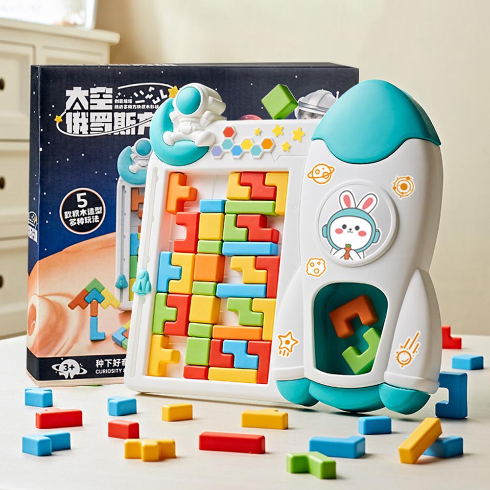 Space Rocket Building Blocks Toys Children 3d Building Blocks Thinking Focus Training Educational Toys Table Game