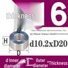 Außen-Ø 20mm Aluminiumlegierung Flache Unterlegscheibe Abstandshalter mit M6/M8/M10/M12 Innenloch - Metallwellenbuchse Isoliersäule.