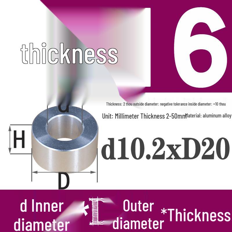 Außen-Ø 20mm Aluminiumlegierung Flache Unterlegscheibe Abstandshalter mit M6/M8/M10/M12 Innenloch - Metallwellenbuchse Isoliersäule.