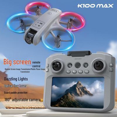 K100Max Mini Drone with Optical Flow, Screen Control, Full Protection, & LED Lights