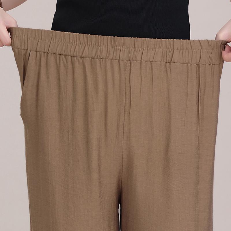 Summer High Waist Wide Leg Pants Women Clothes Casual Elastic Waist Plus Size Black Pants