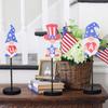 3pcs Independence Day Gnome Doll Sculpture Stylish Decoration for Celebration Facelesses Doll Statue Wood Party Ornament