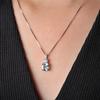 Potiy Cushion Natural Sky Blue Topaz 925 Sterling Silver Pendant Gemstone Statement Necklace Women No Chain Cute Valentines Gift
