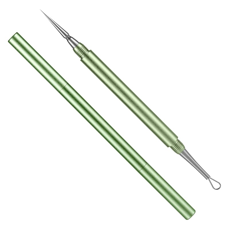 Blackhead Extractor, Metal 2 In 1 Acne Clean Needle Professional Pimple Popper Needle Whitehead Popping Extractor Double-Ended Black Head Remover
