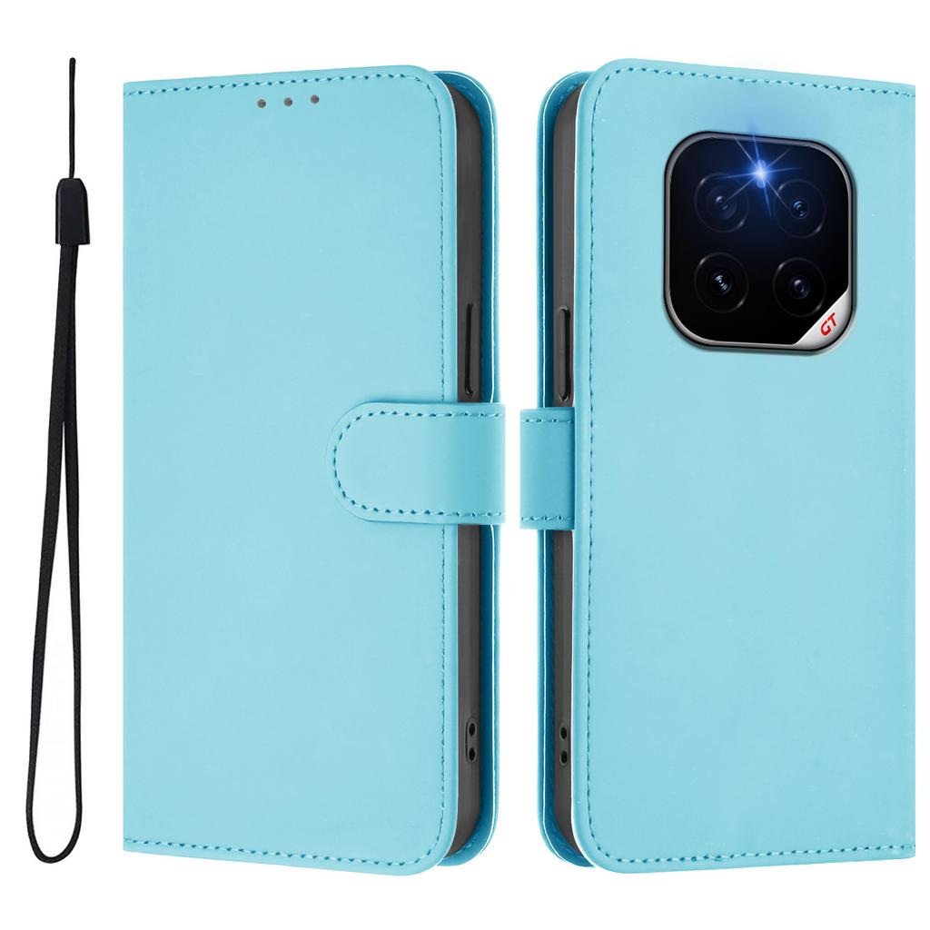 For Honor GT Pro Case Solid Color Wallet Leather Phone Cover with Strap