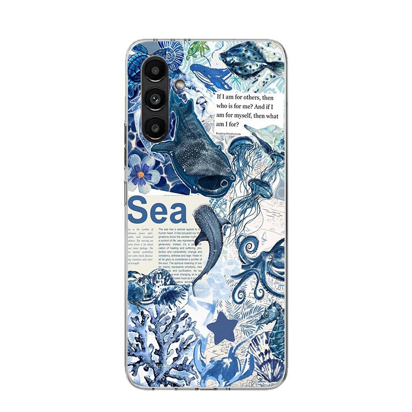 Ocean Starfish Sea Turtle Shark Phone Case For Samsung Galaxy A17 A16 A14 A15 A13 A57 A56 A54 A55 A53 A37 A36 A34 A35 A33 A26 A2