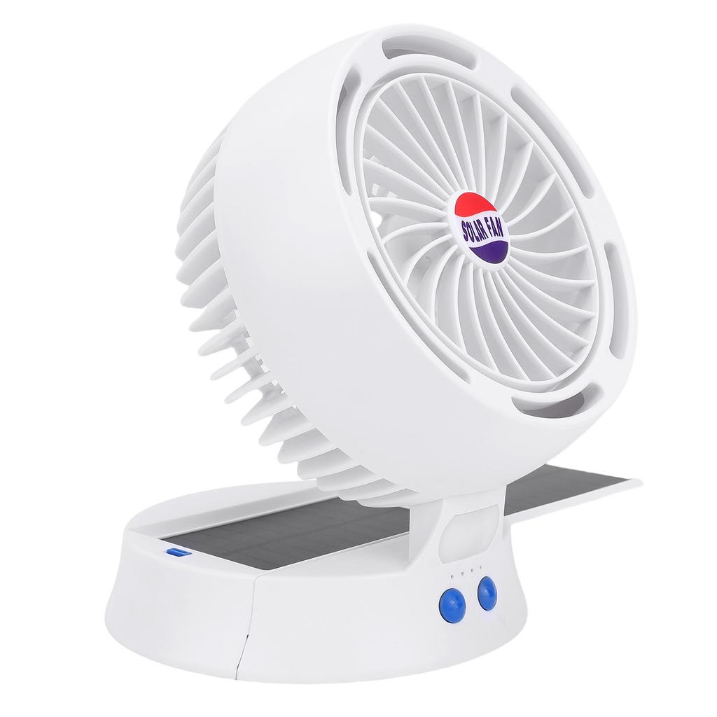 Solar Fan with LED Light 4 Wind Speeds 3 Brightness Adjustable Angle Foldable Portable Solar Camping Fan for Outdoor