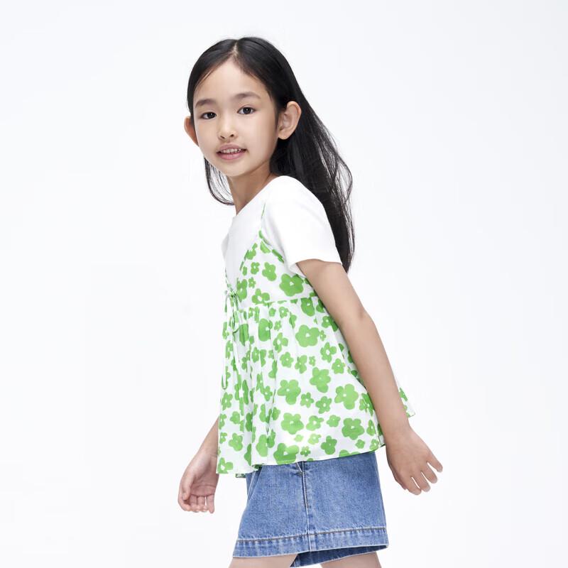 little MO&Co. Girls  Summer Pure Cotton Short-Sleeve T-Shirt Set 120