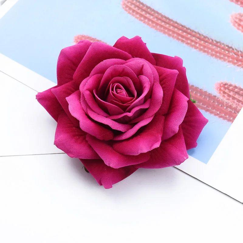 10CM Big Rose Artificial Flower Outdoor Garden Home vase table Decoration Wreaths Wedding arch bridal bouquet DIY Accessories