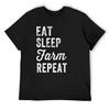 Manger dormir cultiver répéter - T-shirt de fermier drôle figurines anime t-shirt anime t-shirts unis hommes