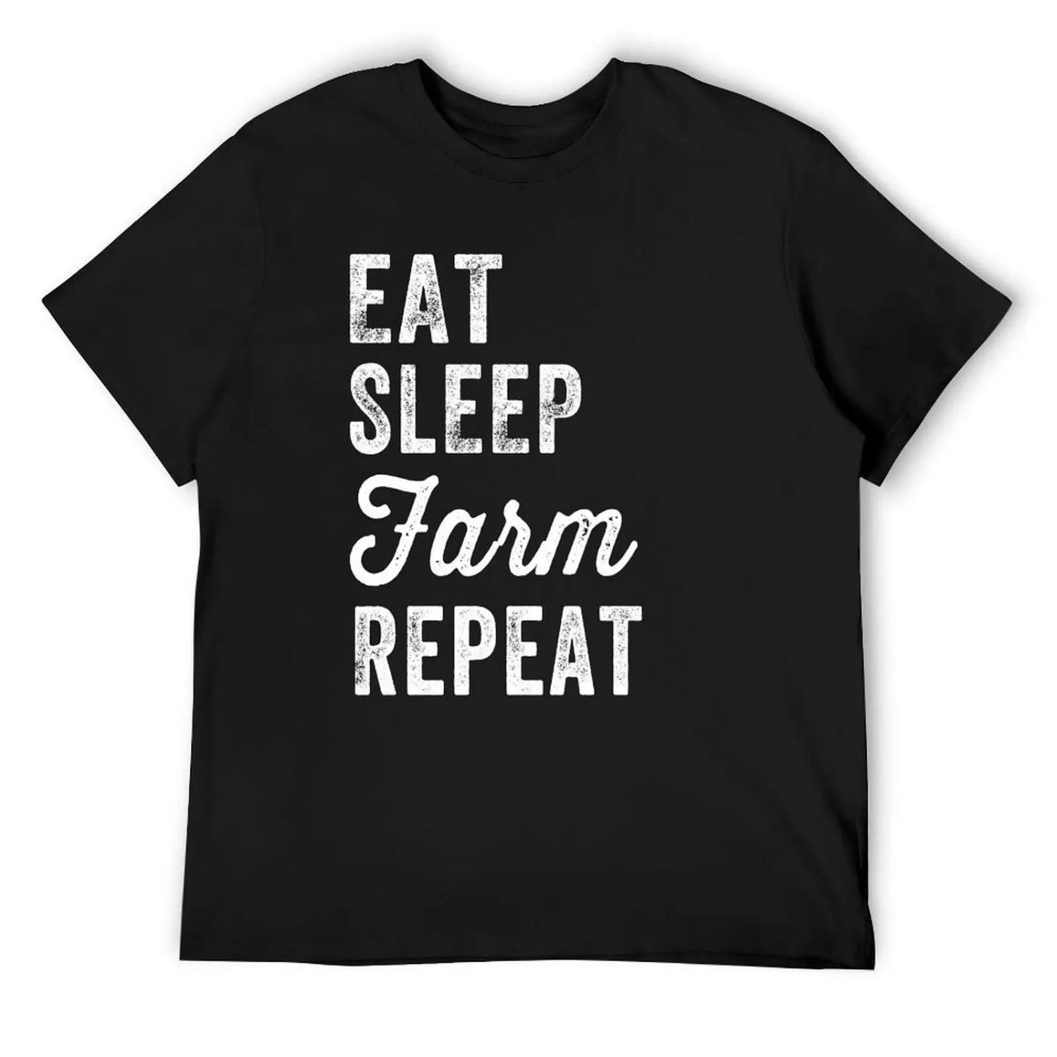 Eat sleep farm repeat - Funny farmer T-Shirt anime figures anime tshirt plain t shirts men S