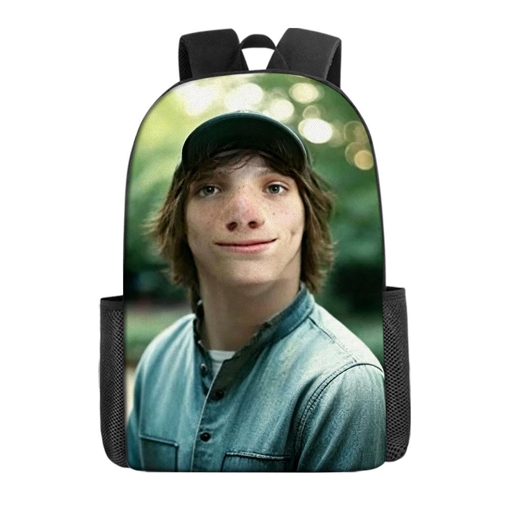 Funny John Plaid Shirt Pig Pork Printed School Bag Primary School Student 17-Inch Large Capacity One