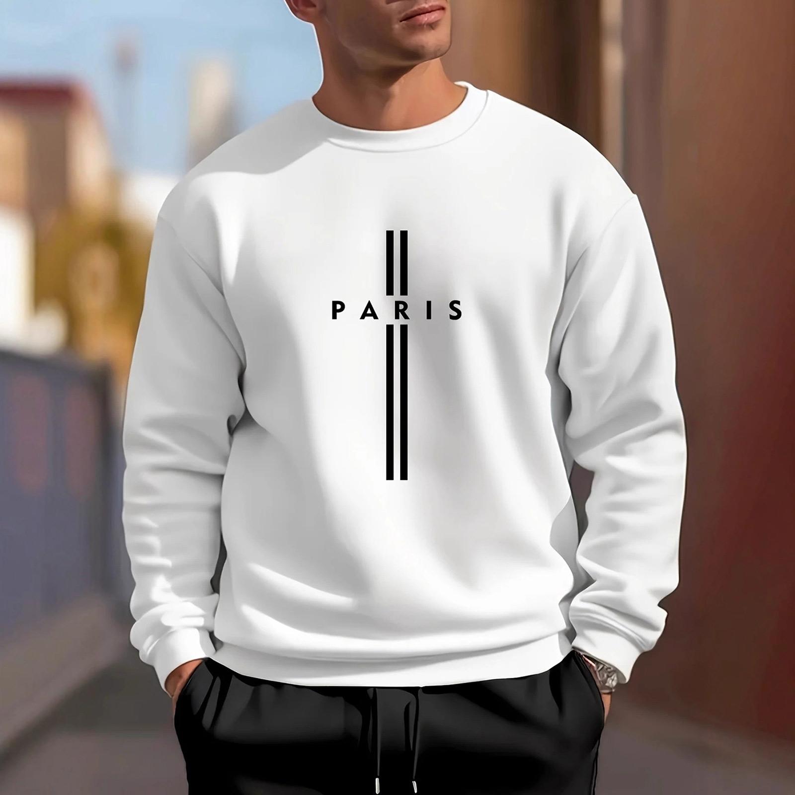 

Мужской свитшот с круглым вырезом и длинными рукавами с принтом букв, повседневный спортивный топ XL белый