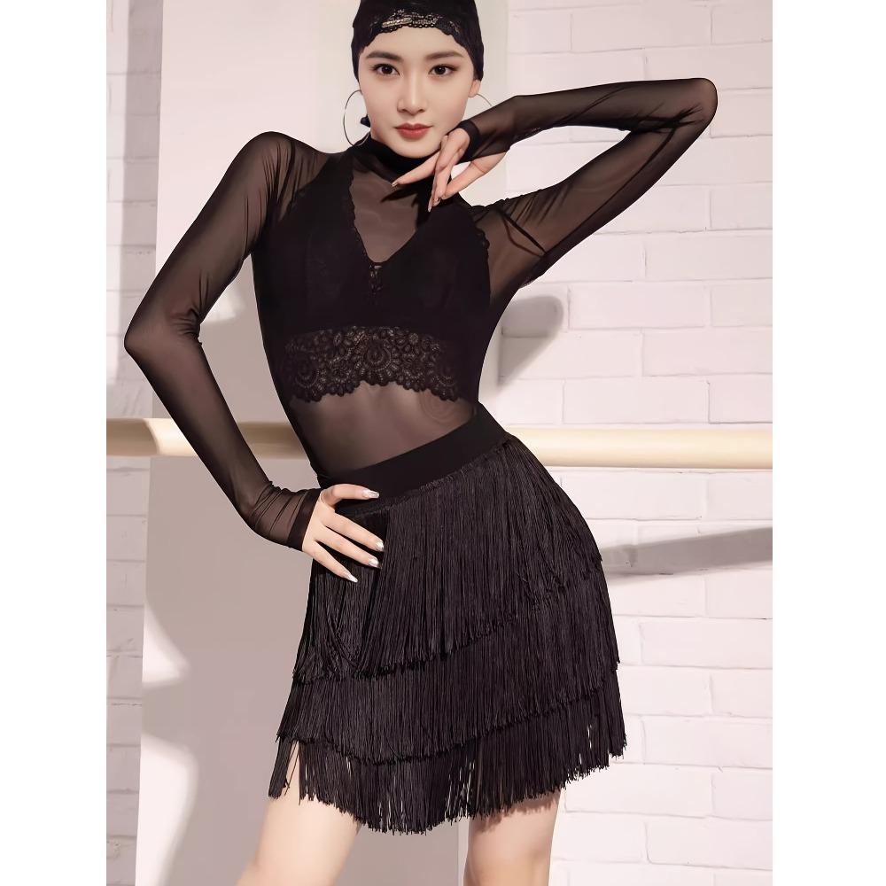 Three-Layer Latin Dance Skirt Short Chacha Dance Wear Fashion Ballet Skirt for Women